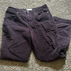 Dark purple corduroy. Brand is sonoma.